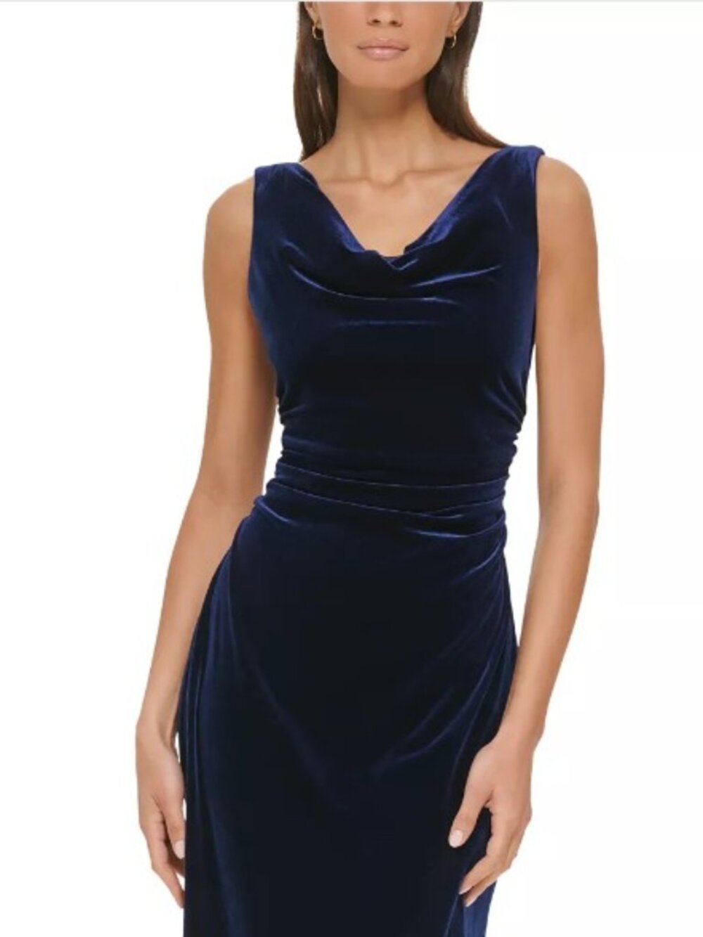 Kensie Women’s Cowl-Neck Sleeveless Velvet Mini Dress, Size 10, Navy, NWT